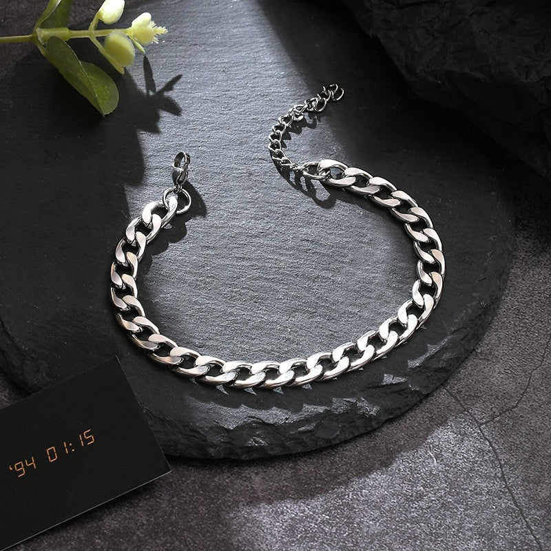 Titanium steel does not fade cuba chain bracelet men's Women's